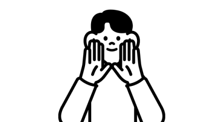 두 손을 올리고 있는 캐릭터